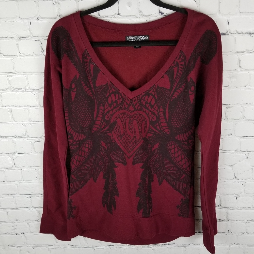 METAL MULISHA | v-neck long sleeve sweatshirt top